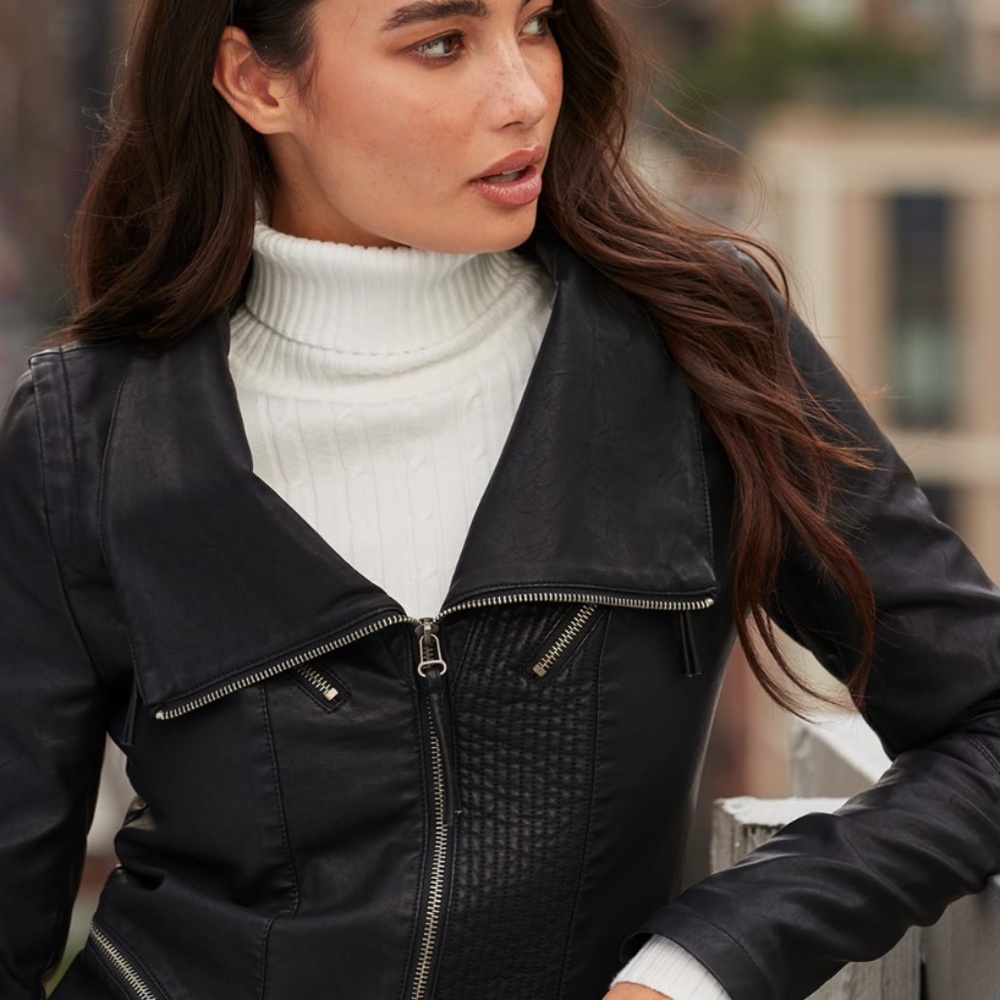 LULUS Vegan Faux Leather Jacket - Small